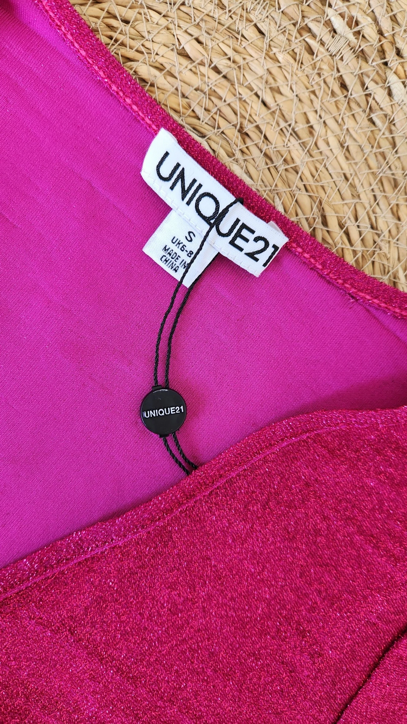 Fuchsia glitterende avondjurk met V-hals ●Maat S●🌸 Nieuw – photo 6